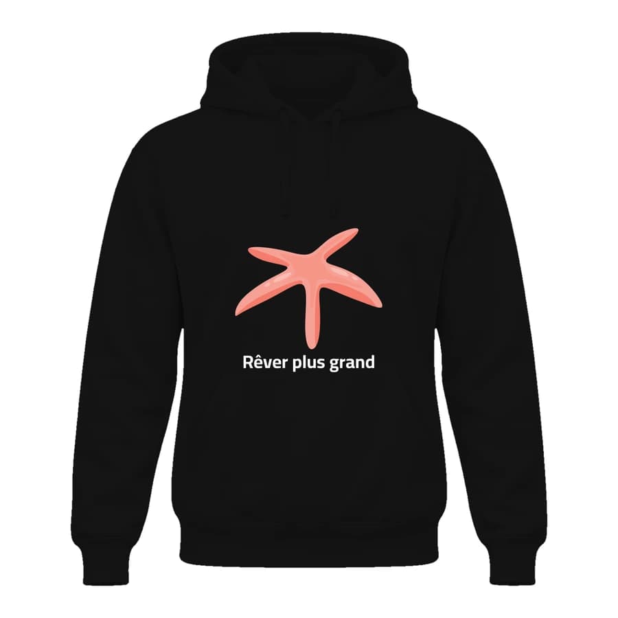 Hoodie — Étoile de mer — Devant — Noir